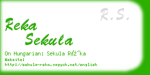 reka sekula business card